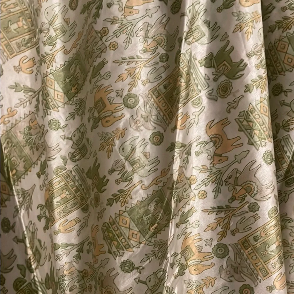 Boho Green Asymmetrical High-Low Double Layer Shift Dress - Picture 3 of 3